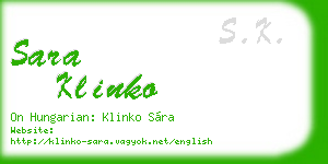sara klinko business card